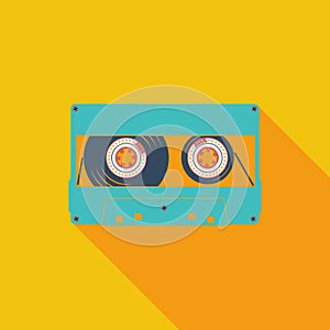 Audiocassette single icon. photo