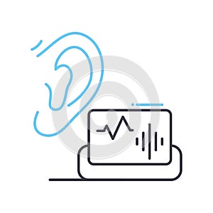 audiogram examination line icon, outline symbol, vector illustration, concept sign