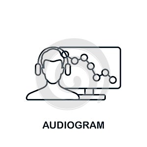 Audiogram icon. Line simple Health Check icon for templates, web design and infographics