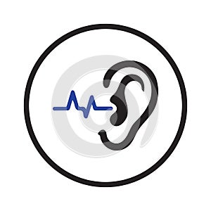 Audiology Hearing Icon in circle photo