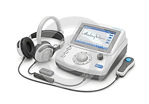 Audiometer and headphones for hearing testing