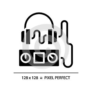 Audiometer pixel perfect black glyph icon photo