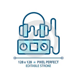 Audiometer pixel perfect light blue icon photo