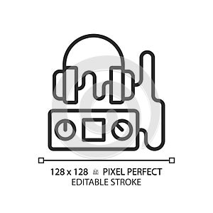 Audiometer pixel perfect linear icon photo