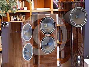 Audiophile HiFi speakers in the listening room