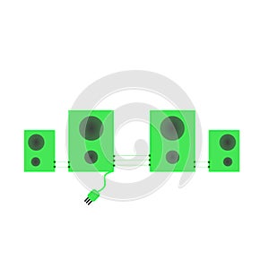 AudioSystem. Color - green. Minimal.