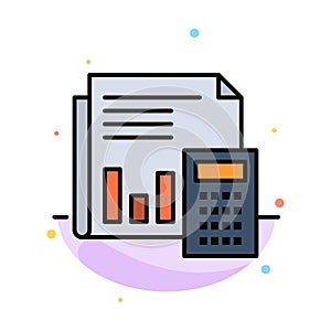 Audit, Accounting, Banking, Budget, Business, Calculation, Financial, Report Abstract Flat Color Icon Template