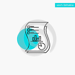 Audit, Analytics, Business, Data, Marketing, Paper, Report turquoise highlight circle point Vector icon