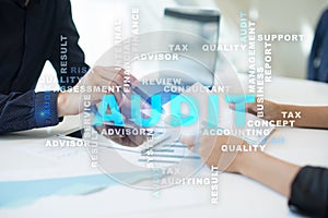 Audit business concept. Auditor. Compliance. Words cloud.