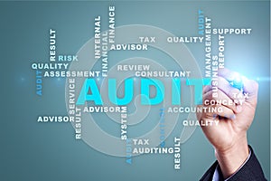 Audit business concept. Auditor. Compliance. Words cloud.