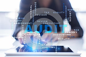 Audit business concept. Auditor. Compliance. Words cloud.