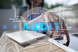 Audit business concept. Auditor. Compliance. Words cloud.