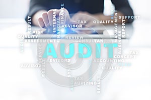 Audit business concept. Auditor. Compliance. Words cloud.