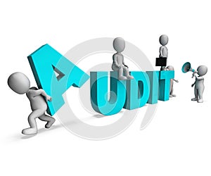 Audit Characters Shows Auditors Auditing Or Scrutiny