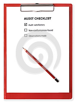 Audit Checklist on Clipboard