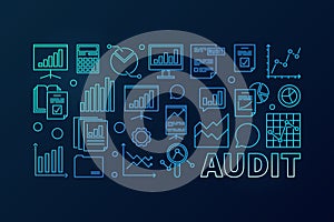 Audit concept blue business illustration