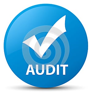 Audit (validate icon) cyan blue round button