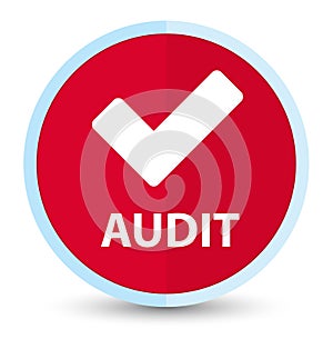 Audit (validate icon) flat prime red round button photo