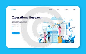 Audit web banner or landing page. Business operation research,