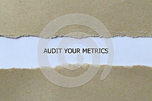 audit your metrics on white paper