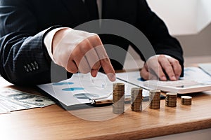 Auditor or internal revenue service staff, Business women checking annual financial statements of company. Audit Concept