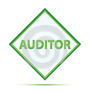 Auditor modern abstract green diamond button