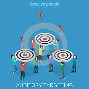 Auditory targeting marketing business flat isometric vector 3d photo