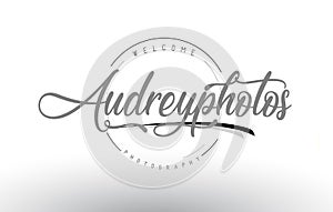 Audrey Personal Photography Logo Design with Photographer Name. photo