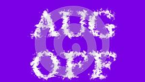 Aug Off cloud text effect violet isolated background