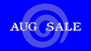 Aug Sale cloud text effect blue isolated background