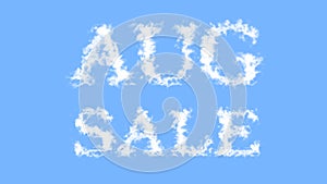 Aug Sale cloud text effect sky isolated background