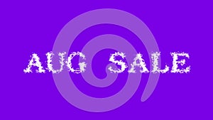 Aug Sale cloud text effect violet isolated background