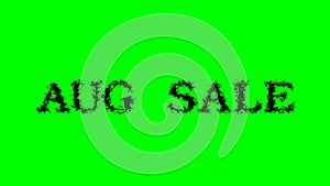 Aug Sale smoke text effect green isolated background