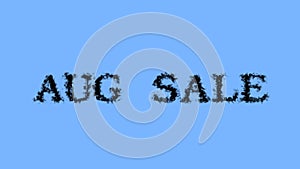 Aug Sale smoke text effect sky isolated background