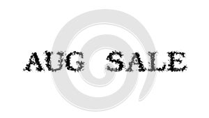 Aug Sale smoke text effect white isolated background