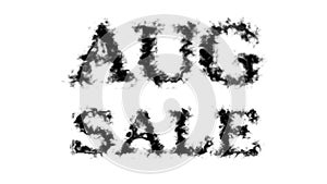 Aug Sale smoke text effect white isolated background