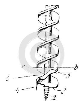 Auger Bit vintage illustration