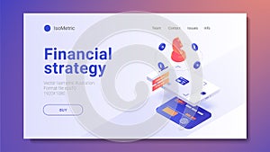 Augmented expanded reality Concept. 3d isometric design. Vector illustration.