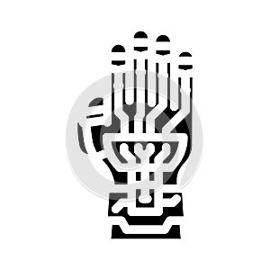 augmented hand augmented reality glyph icon vector illustration