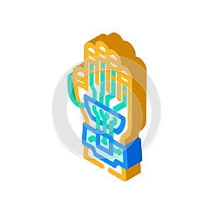 augmented hand augmented reality isometric icon vector illustration