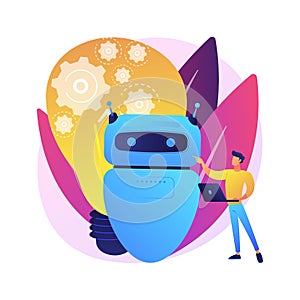 Augmented intelligence abstract concept vector illustration.