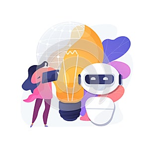 Augmented intelligence abstract concept vector illustration.