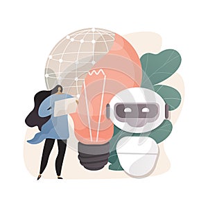 Augmented intelligence abstract concept vector illustration.