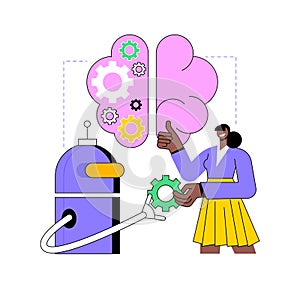 Augmented intelligence abstract concept vector illustration.