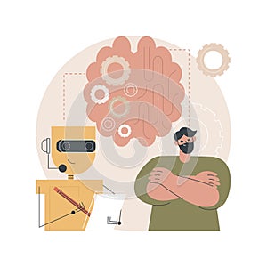 Augmented intelligence abstract concept vector illustration