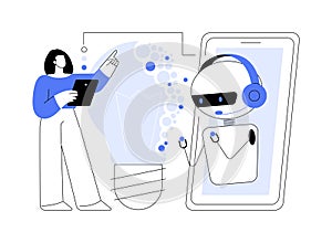 Augmented intelligence abstract concept vector illustration.