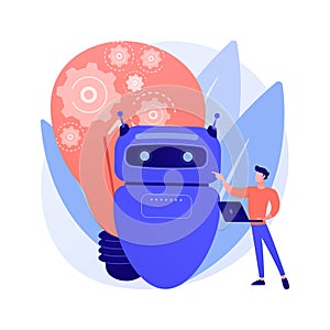 Augmented intelligence abstract concept vector illustration.