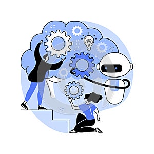 Augmented intelligence abstract concept vector illustration.