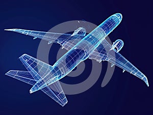 Augmented Reality Airplane Jet Engine Simulation. Advanced Industry Research and Development. Airplane visualization