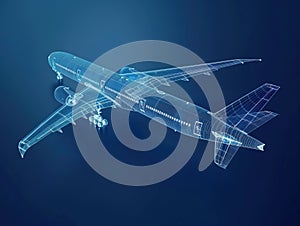 Augmented Reality Airplane Jet Engine Simulation. Advanced Industry Research and Development. Airplane visualization